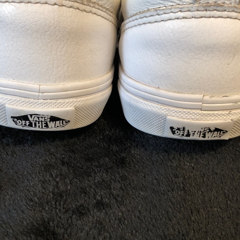 Vans White Leather Seldan Skate Sneaker in M & Y 4.5, W 6. Very Good Condition. - Picture 4 of 6